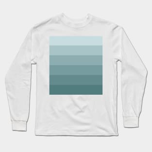 Stripes - Gradient - Dark to Light teal blue turquoise Long Sleeve T-Shirt